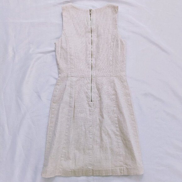 Tommy Hilfiger White and Tan Sheath Sleeveless Dress Size 0 - Picture 5 of 6